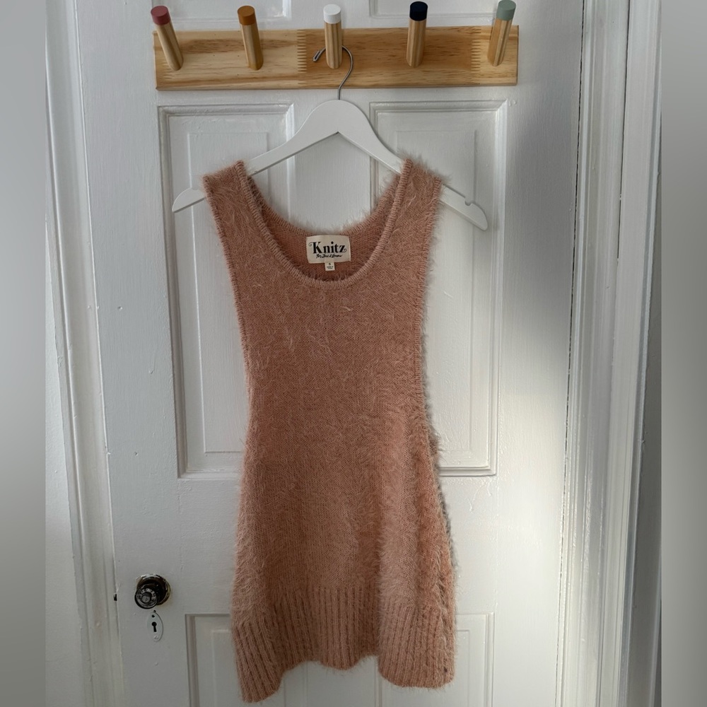 Knitz by For Love & Lemons Ski Bunny Tank Dress in Blush